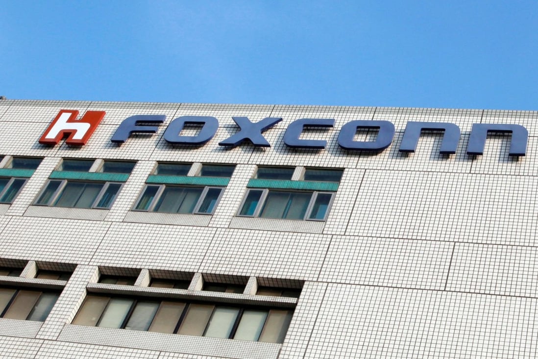 The Foxconn logo is seen on the company’s headquarters in Tucheng, Taipei County. Photo: Reuters