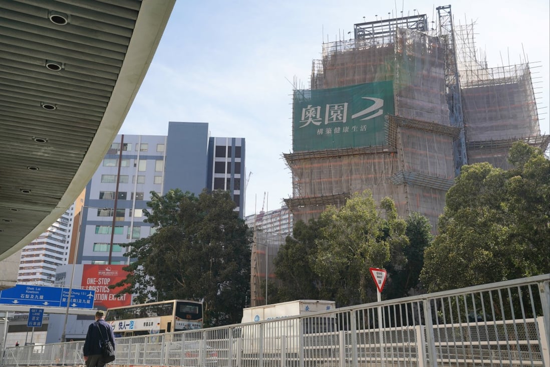 A China Aoyuan Group construction site in Hong Kong. Photo: Reuters