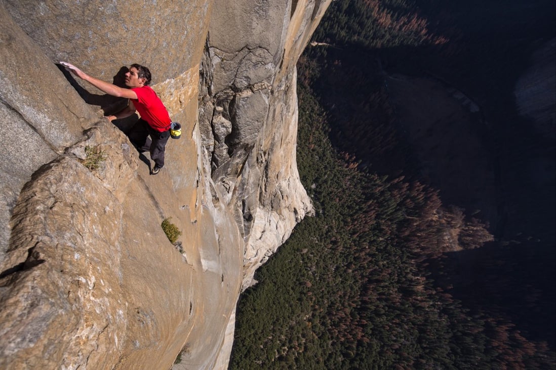Alex Honnold, the star of Free Solo, climbs with no rope. Photo: National Geographic/Jimmy Chin