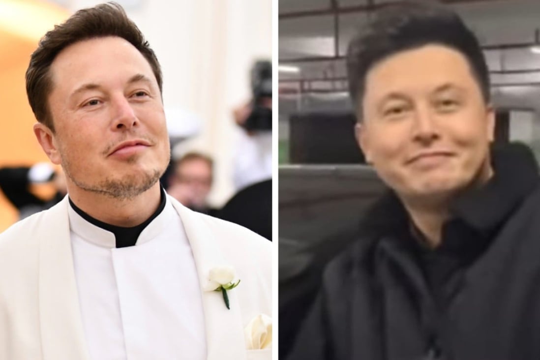The “Chinese Elon Musk” (right), who recently went viral online, has earned nicknames like “Elon Mosaic” and “Yi Long Musk”. Photos: AP, @masikexiaomi/Douyin