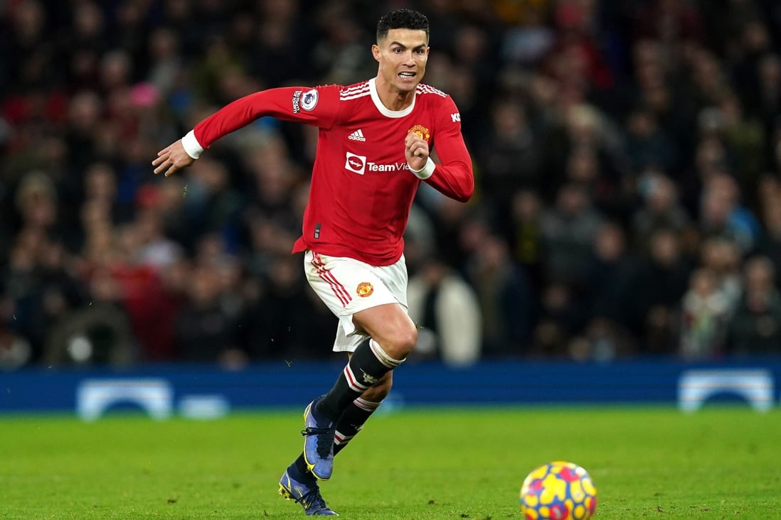 Manchester United’s Cristiano Ronaldo chases the ball against Burnley at Old Trafford. Photo: DPA
