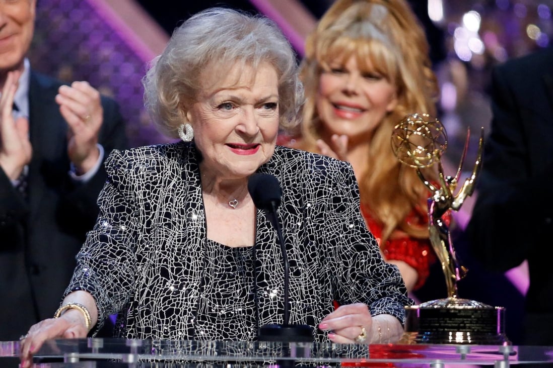 Betty White accepts the Lifetime Achievement Award at the Daytime Emmy Awards in California in 2015. Photo: Reuters 
