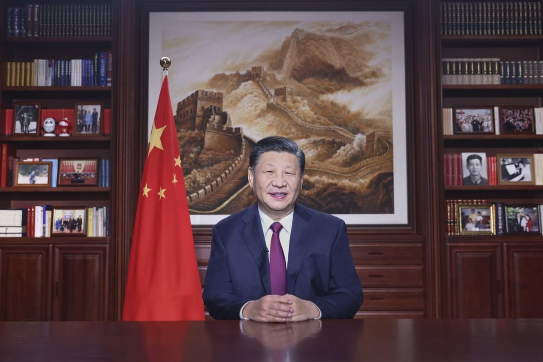 Xi Jinping delivers his New Year’s Eve address. Photo: Xinhua