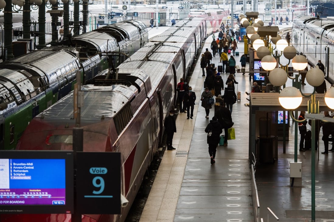 Travellers on the Thalys platform at Gare du Nord train station in Paris, France. Photo: Bloomberg