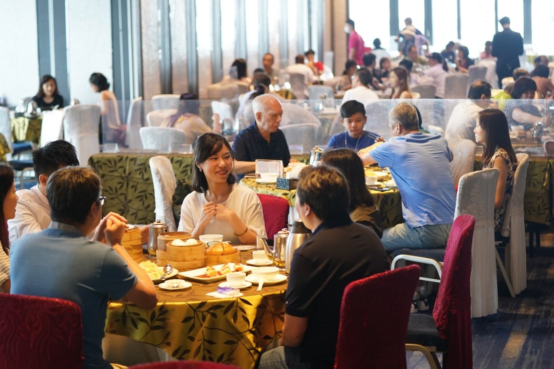 Diners in a Chinese restaurant in Tsim Sha Tsui. Under an impending vaccine passport plan, unvaccinated people will be refused entry into eateries and entertainment venues. Photo: Sam Tsang