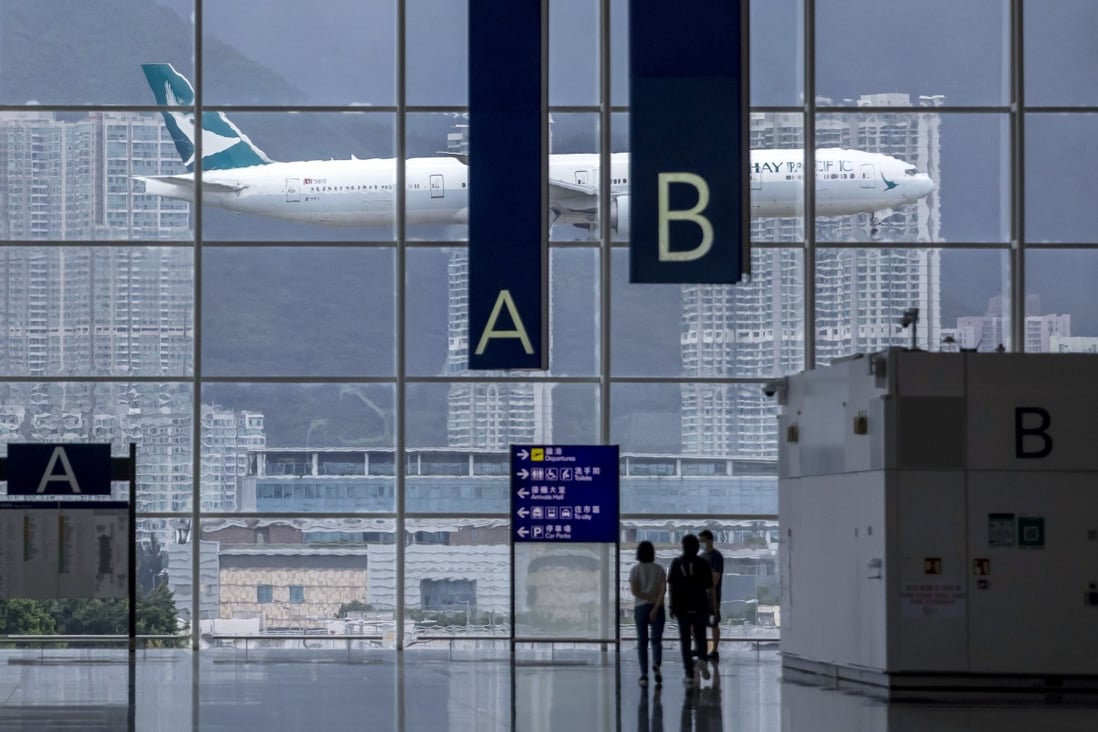 A Cathay Pacific aircraft approaches Hong Kong airport on August 10 last year. Airline crew are isolated when they are overseas in hotel rooms. On return to Hong Kong, they are subjected to weeks of tests and isolation from the community. Photo: Bloomberg 