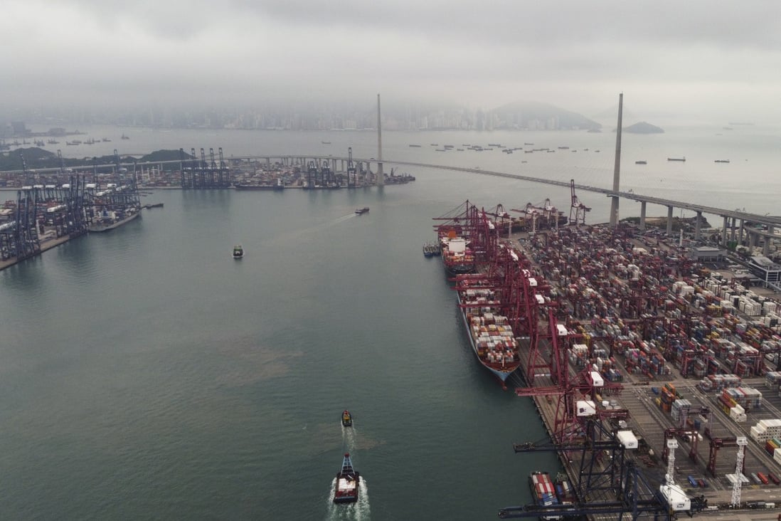 Hong Kong’s international container terminal, seen here on March 7, 2021, could follow in the footsteps of other global ports by implementing smart technology. Photo: SCMP