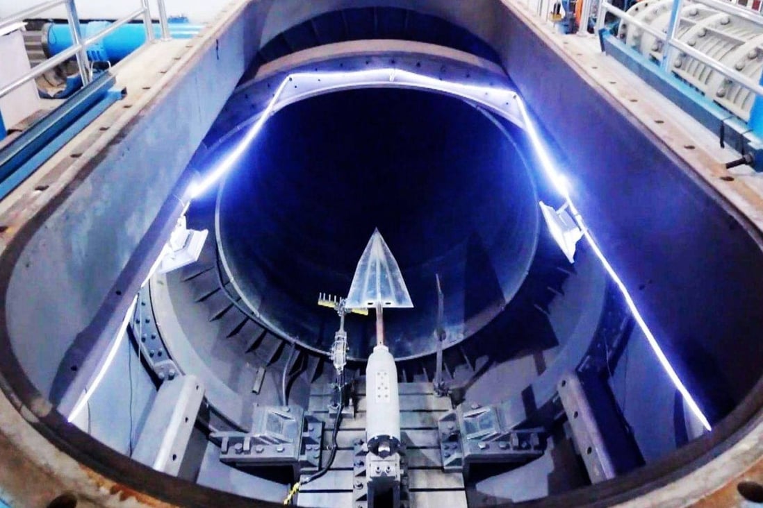 The JF12 hypersonic wind tunnel in Beijing. Chinese researchers say a secret wind tunnel facility allows the country’s hypersonic programme to avoid costly mistakes during airborne testing. Photo: China Central Television