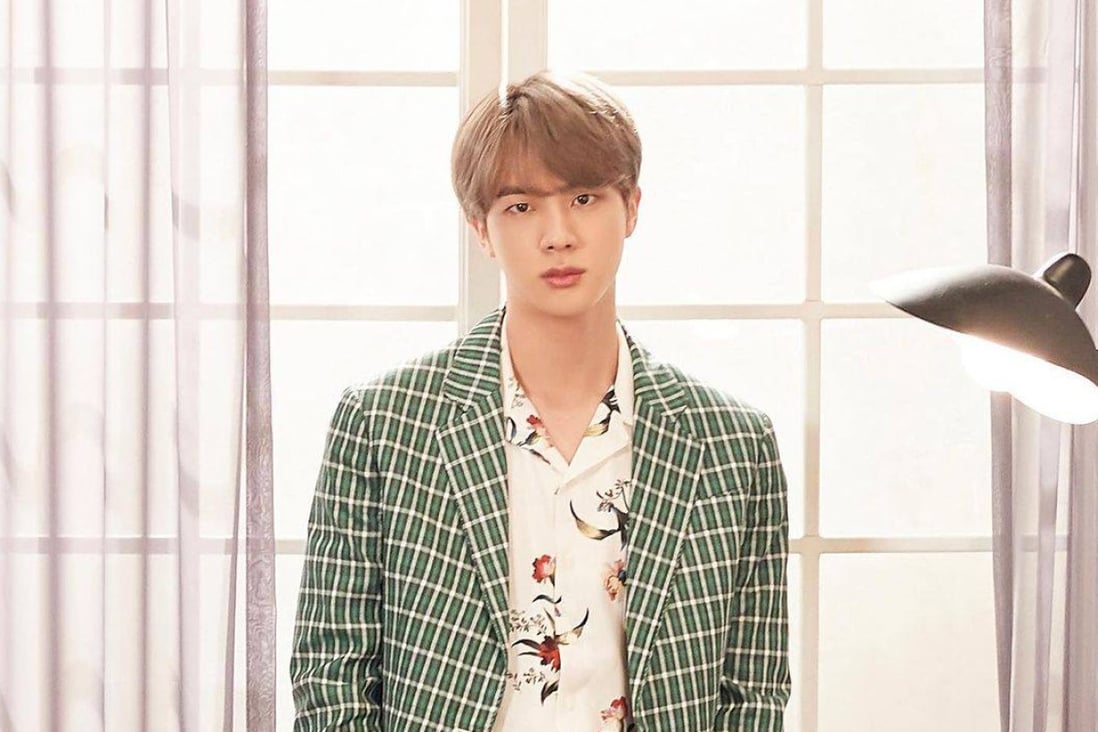 BTS member Jin. He says he is surprised pyjamas he designed, part of a new official merchandise release, cost so much - and fans of the K-pop boy band feel the same. Photo: @bts.bighitofficial/Instagram