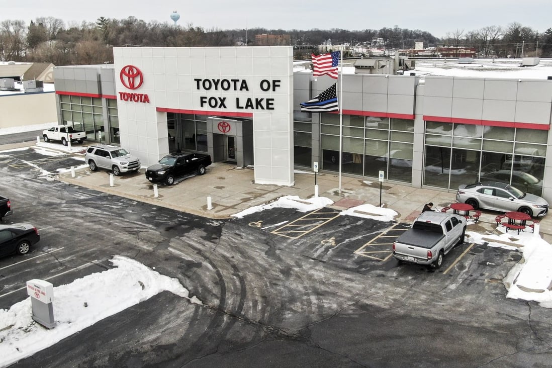 A Toyota dealership in Fox Lake, near Chicago in the US state of Illinois on 4 January 2022. Photo: EPA-EFE