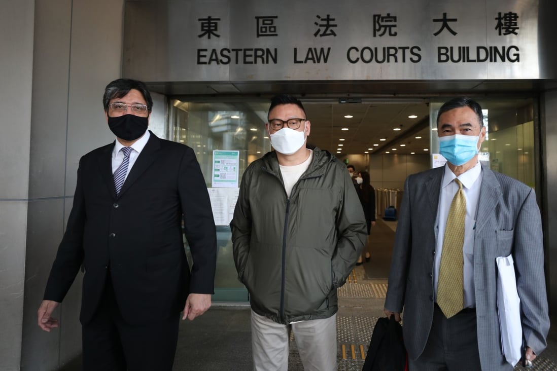 Merchant Jefferson Wong (centre)  leaves Eastern Court on Wednesday.
Photo: Xiaomei Chen