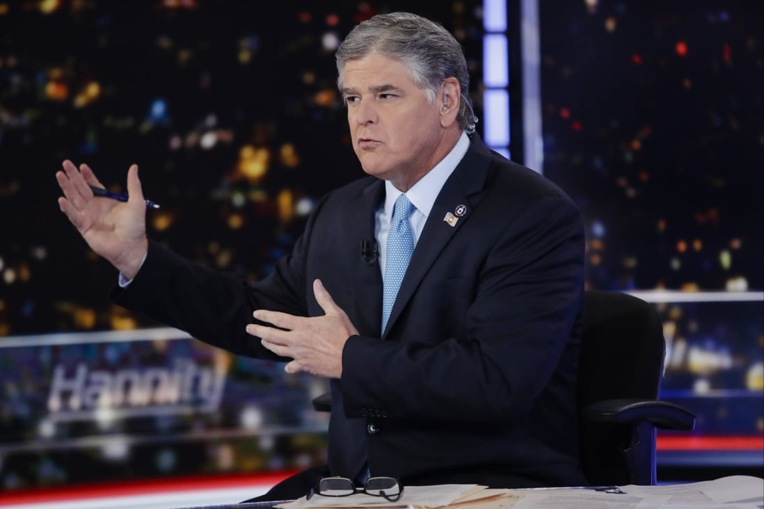 Fox News host Sean Hannity speaks during a taping of his show in New York in August 2019. Photo: AP