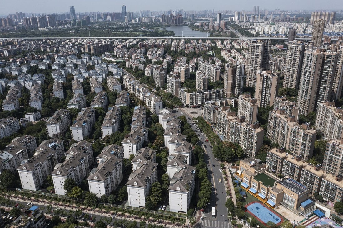 An aerial view of the Evergrande Changqing community in the Hubei provincial capital of Wuhan on September 26, 2021. Photo: Getty Images