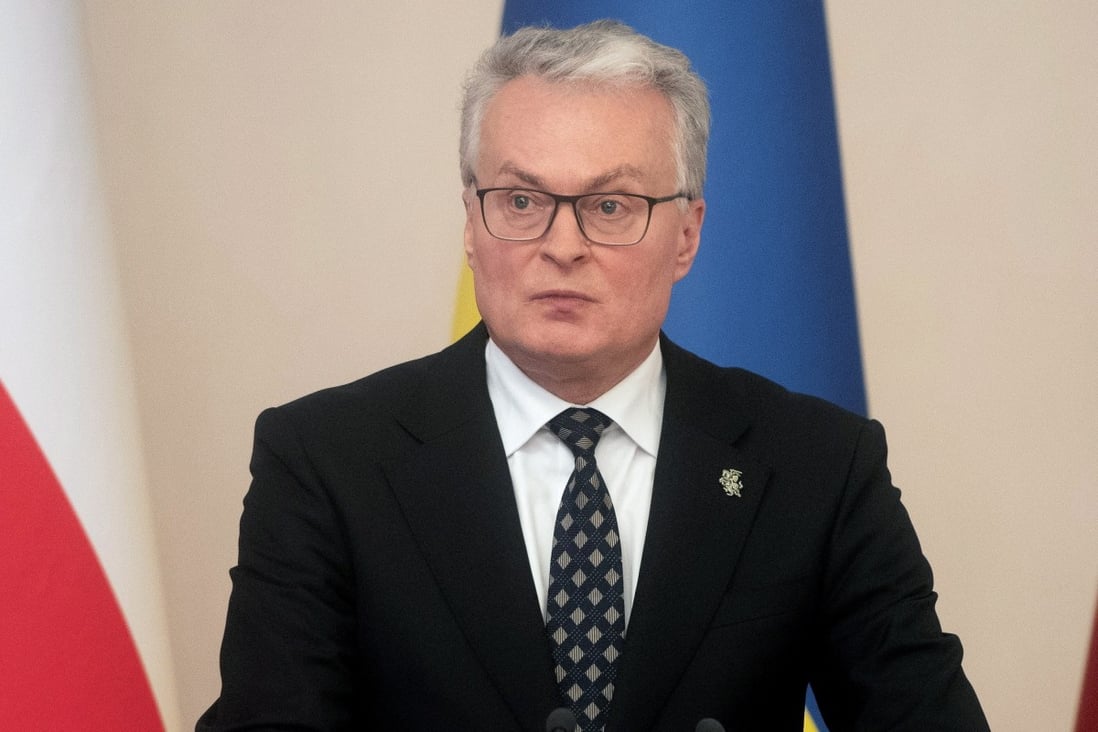 Lithuanian President Gitanas Nauseda set off a domestic political dispute when  he said on Tuesday that the naming of the “Taiwan Representative Office” had been “a mistake”. Photo: EPA-EFE