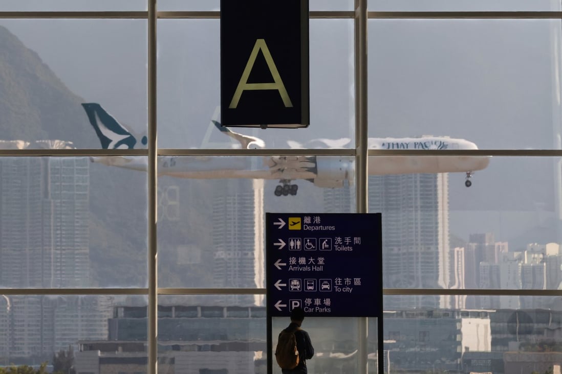 A Cathay Pacific plane lands at Hong Kong International Airport on November 14, 2021. The Hong Kong flag-carrier’s struggles during the pandemic have been emblematic of the entire sector as airlines scramble to keep up with shifting vaccine and travel regulations. Photo: May Tse