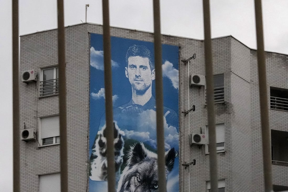 A billboard depicting Serbian tennis player Novak Djokovic on a building in Belgrade, Serbia. Photo: AP