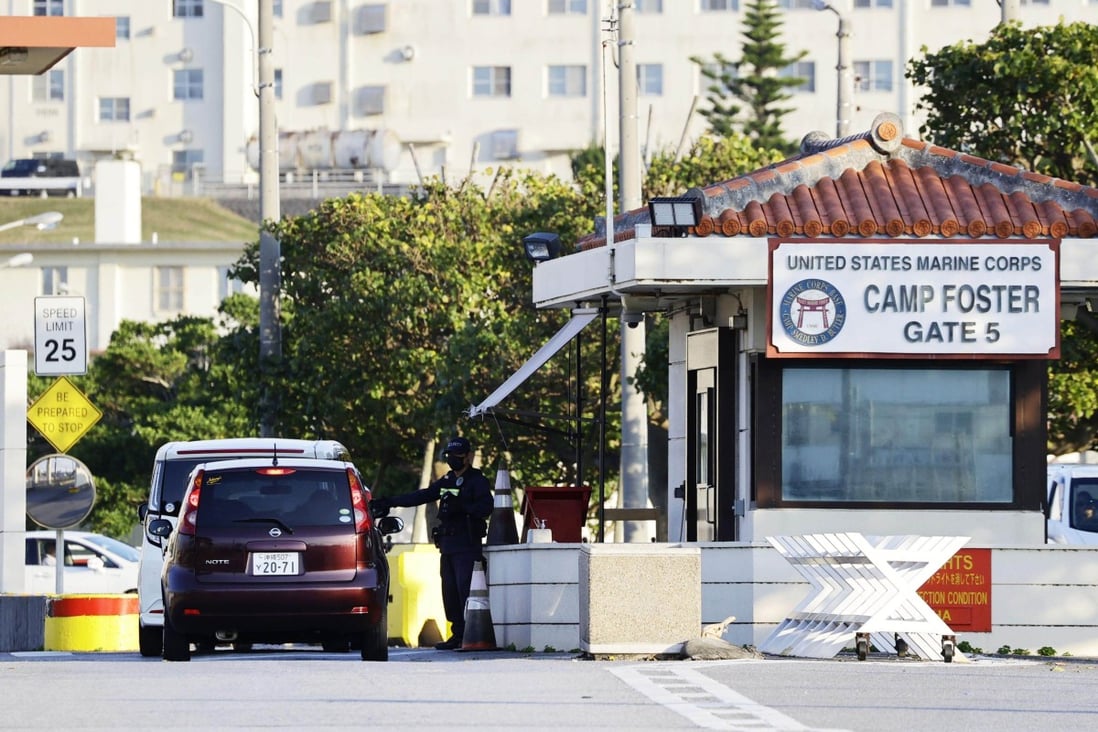 The US Marine Corps’ Camp Foster in the Okinawa Prefecture town of Chatan, southern Japan. A large number of Covid-19 cases were recently reported at the base. Photo: Kyodo