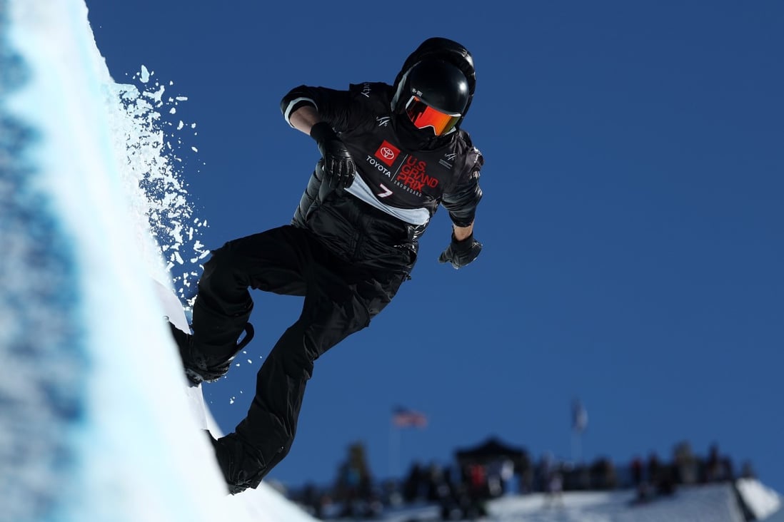 Shaun White during a training run for the men’s snowboard half-pipe competition at Mammoth Mountain. Photo: AFP