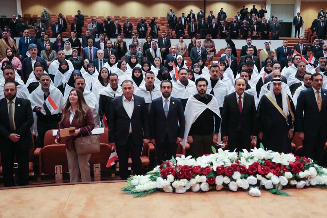 Members of Iraq’s new parliament before holding an inaugural session in the capital Baghdad on January 9. Photo: Iraqi Parliament Press Office / AFP