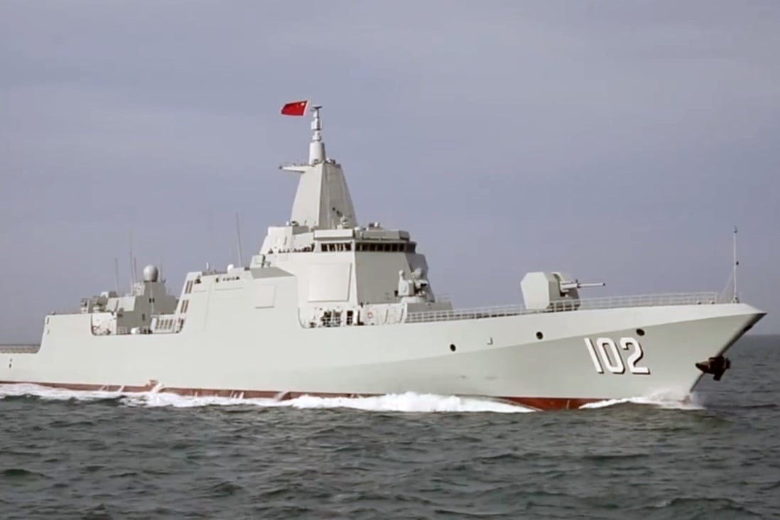 Lhasa, the Chinese navy’s second Type 055 destroyer, has been taking part in drills since the start of 2022. Photo: Weibo
