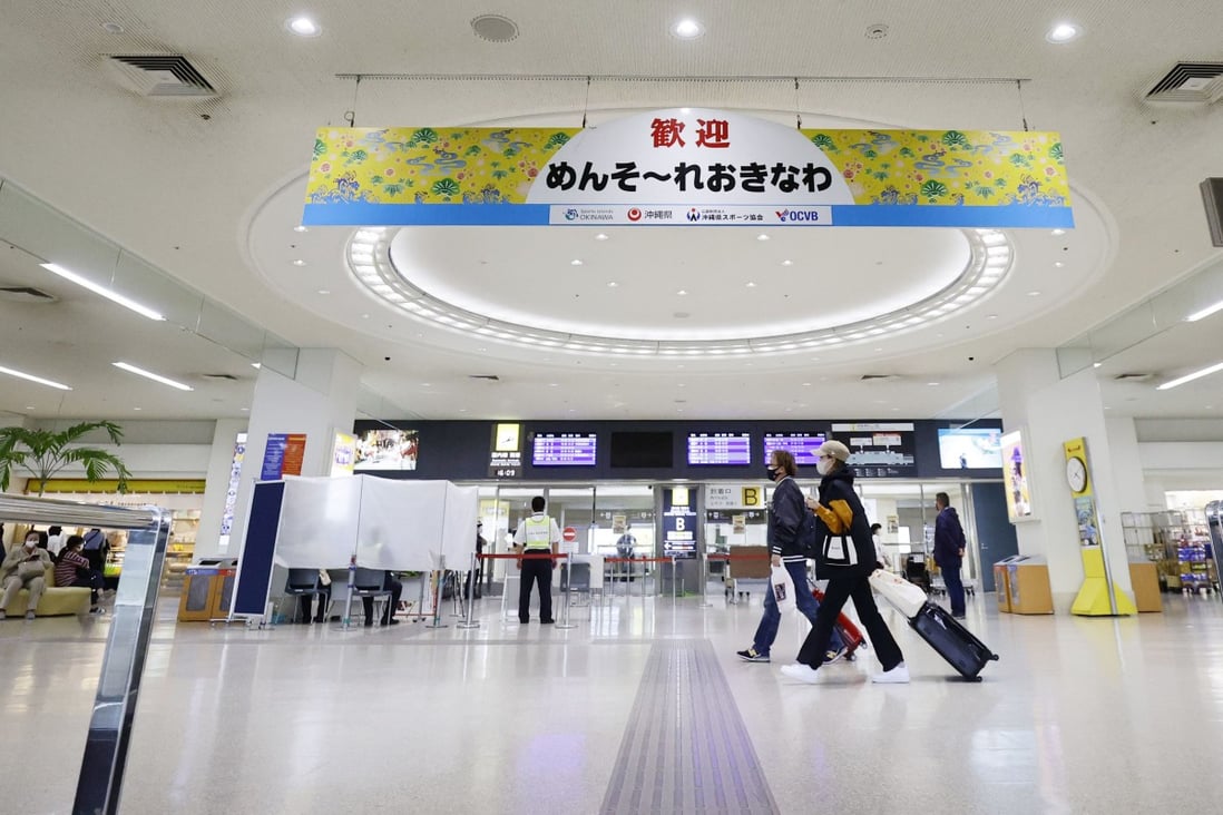 A near-deserted Naha Airport is seen on January 8 amid a coronavirus outbreak in Japan’s Okinawa Prefecture. Photo: Kyodo