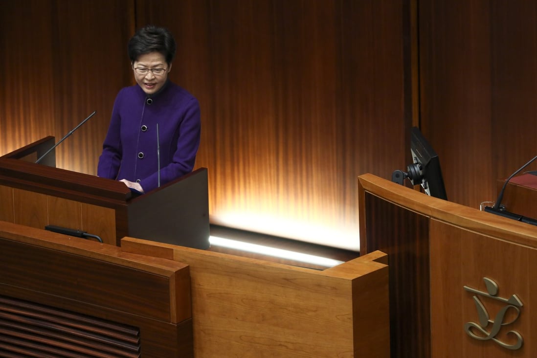 Chief Executive Carrie Lam at the Legislative Council on Wednesday. Photo: Sam Tsang