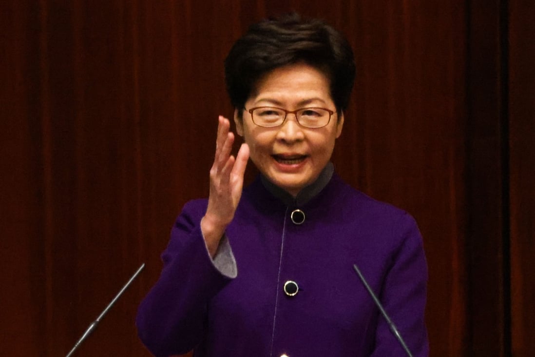 Carrie Lam Cheng Yuet-ngor at The Chief Executive’s Question and Answer Session at the Legco chamber on Wednesday. Photo: Nora Tam