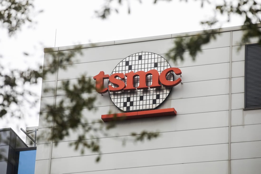 Signage for Taiwan Semiconductor Manufacturing Co (TSMC) at the company’s headquarters in Hsinchu on January 11. Photo: Bloomberg