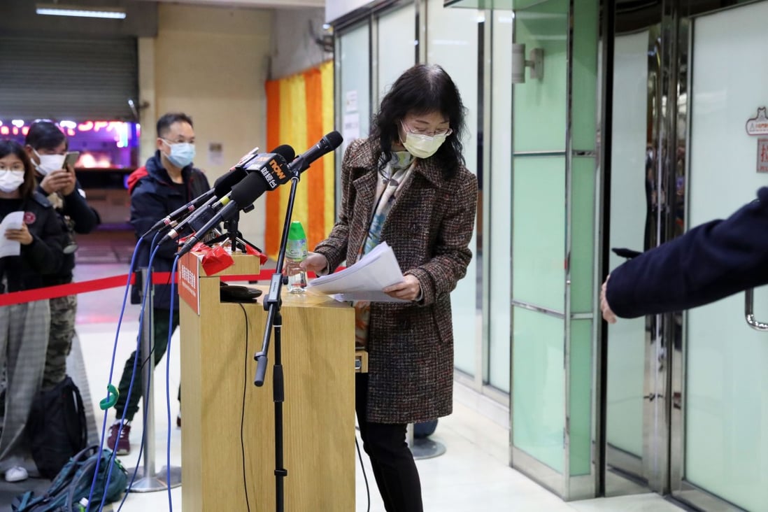 Susan So Suk-yin, the director of Hong Kong Society for the Protection of Children, met the media after police arrested several employees over child abuse. Photo: Edmond So
