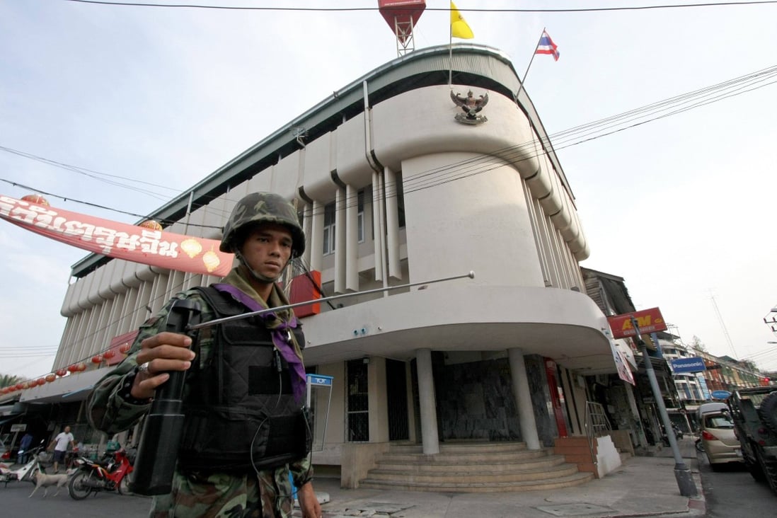 A Thai soldier patrols the streets of Yala province in the country’s restive south. Photo: AFP