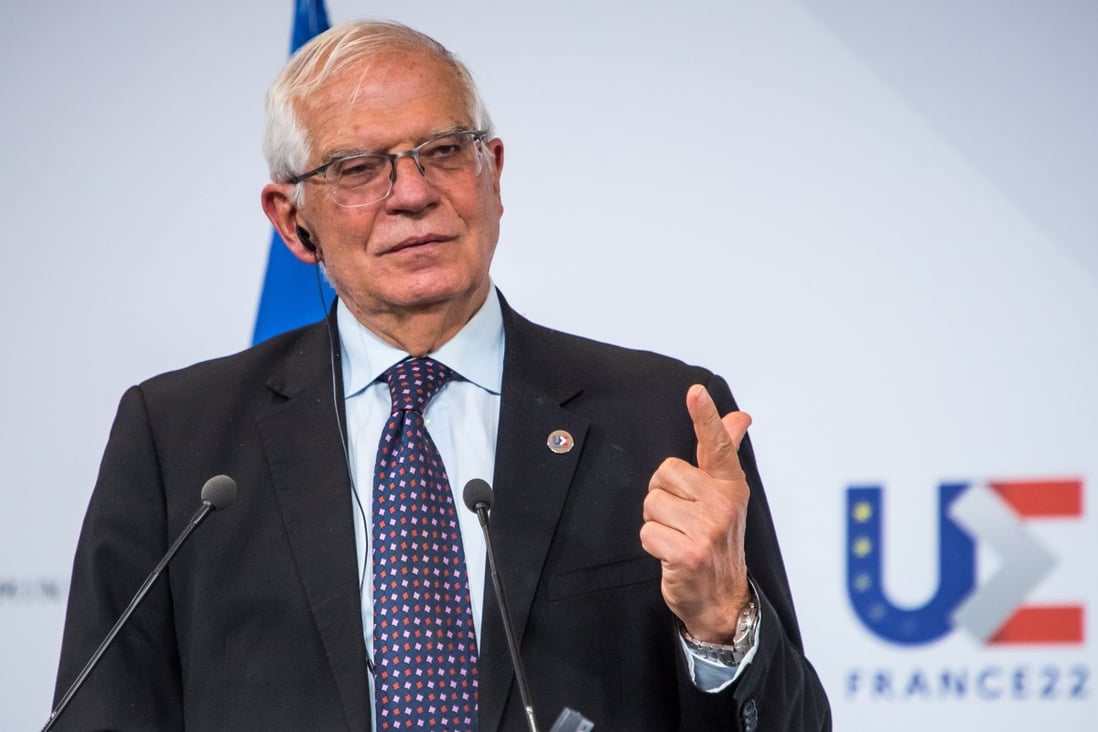 High Representative of the European Union for Foreign Affairs and Security Policy Josep Borrell after an informal conference of EU foreign ministers in Brest, France, on Friday. Photo: EPA-EFE