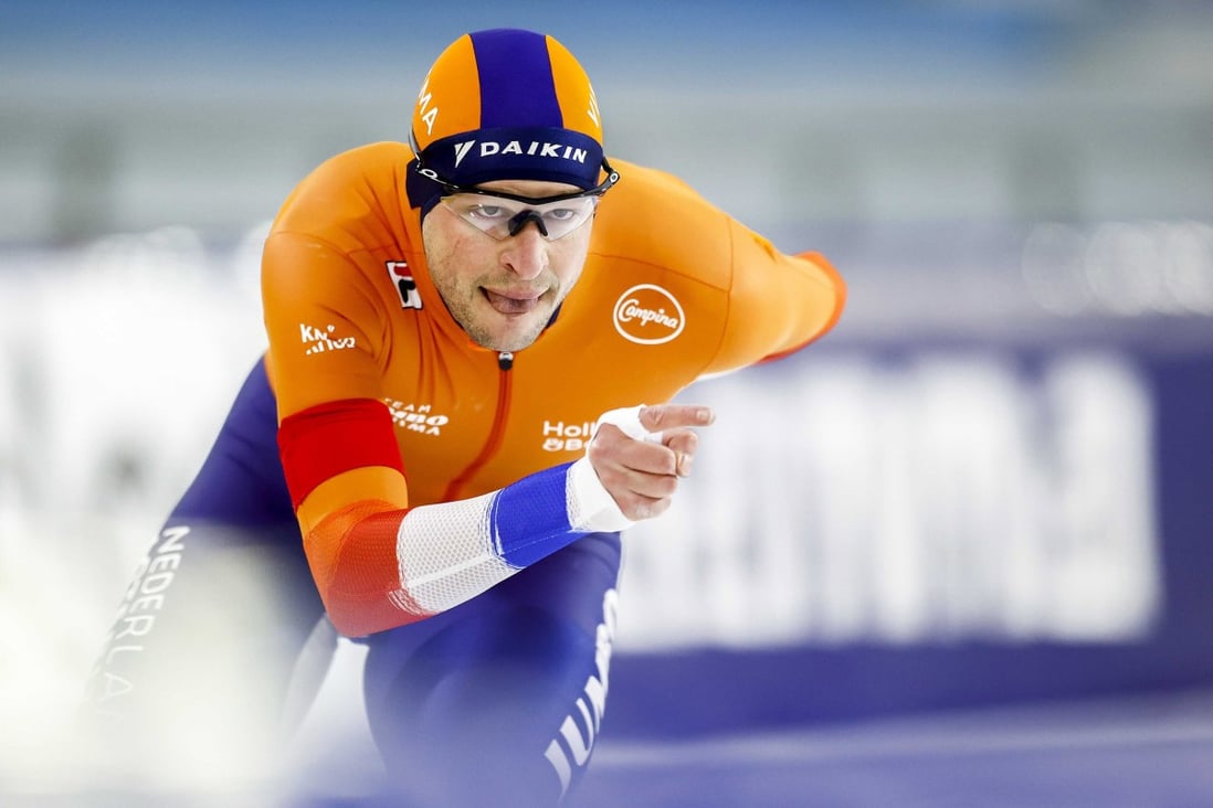 The Netherlands’ Sven Kramer competes during the men’s 5,000 metres at the European Speedskating Championships in Heerenveen on January 8. Photo: EPA-EFE