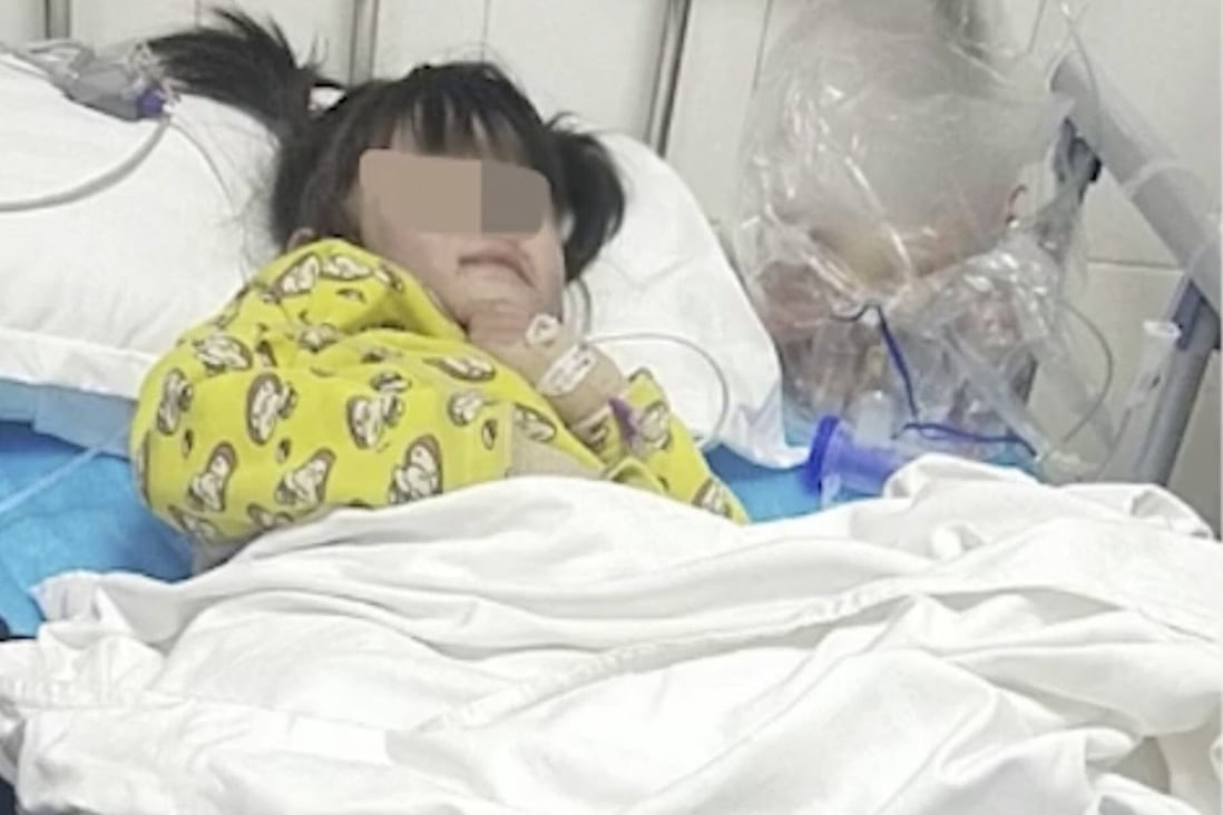 Girl, aged 5, may lose both her legs after having hot water poured on them by her father and his girlfriend. Photo: Handout