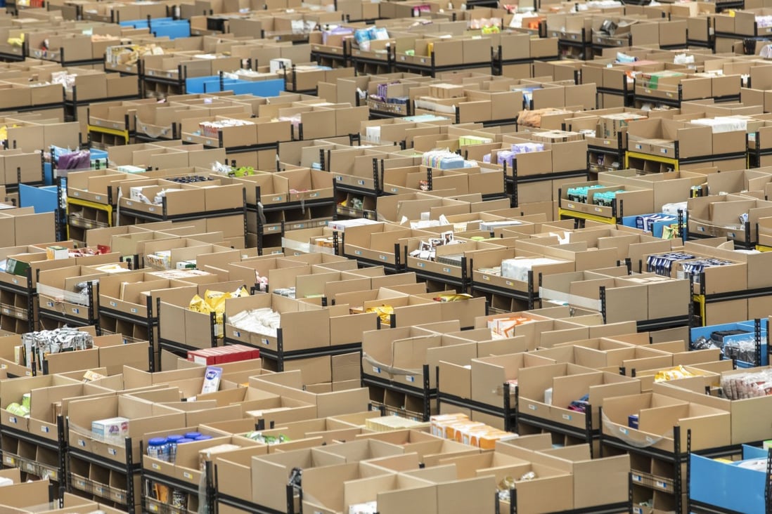 Shelves of inventory inside a Cainiao warehouse, the logistics subsidiary of Alibaba Group Holding, ahead of the company’s annual Singles’ Day shopping festival in Wuxi, Jiangsu province, on November 9, 2020. Photo: Bloomberg