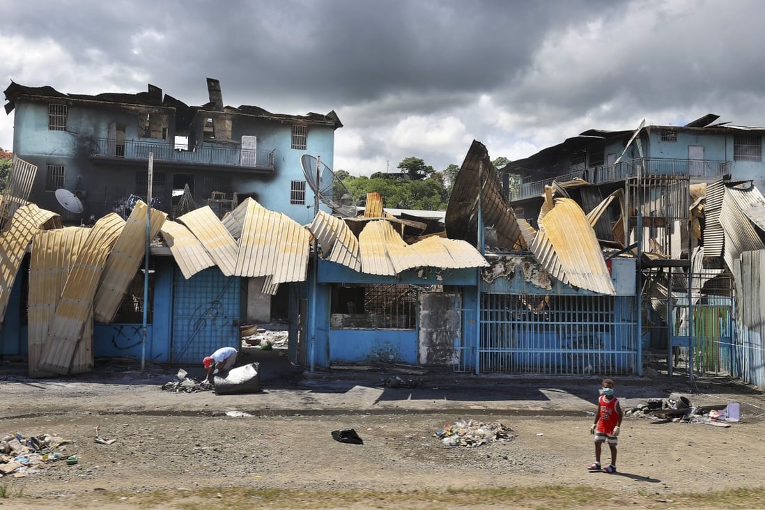 A looted street in Honiara’s Chinatown in the Solomon Islands. Photo: AP