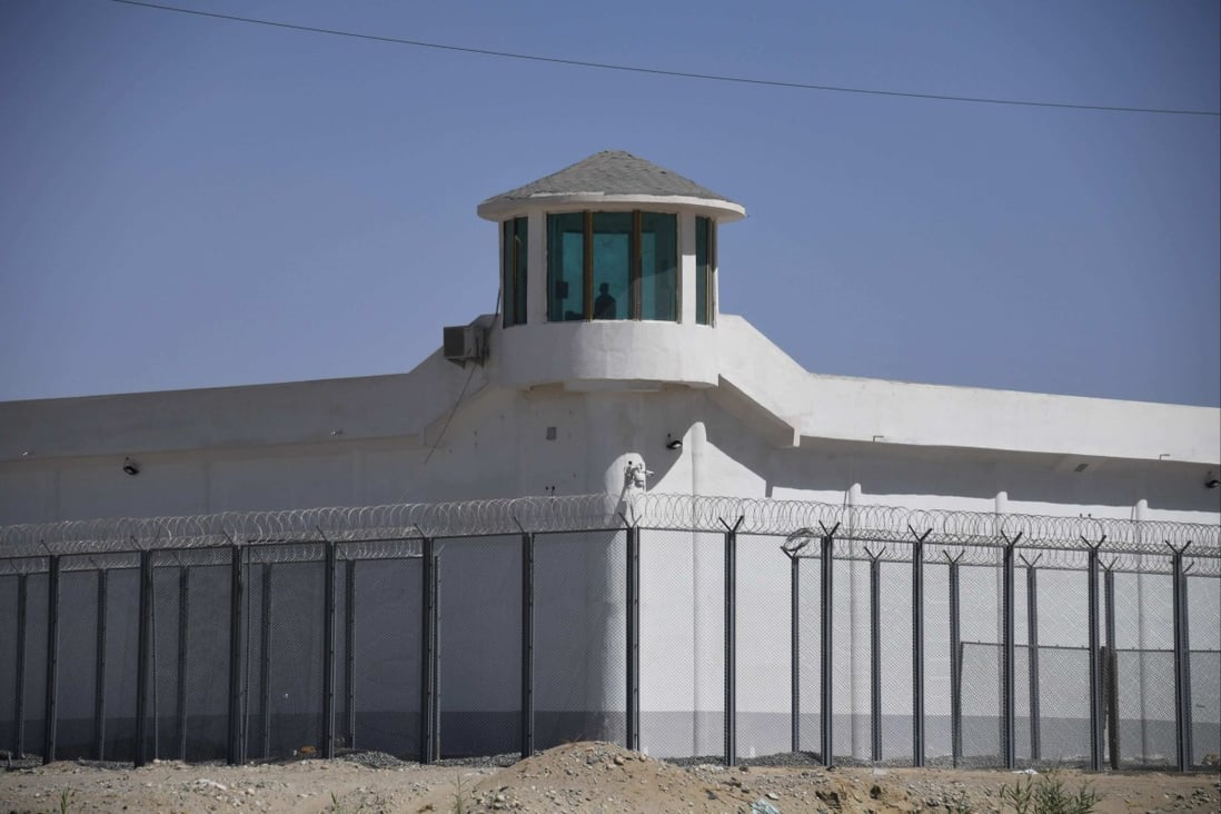 A watchtower is seen in May 2019 at a high-security facility in Xinjiang near what is believed to be a re-education camp where mostly people from Muslim ethnic minorities are detained. Photo: AFP