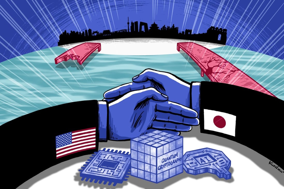 The US and Japan have pledged to boost cooperation on supply chains, technology and export controls, with an eye on China. Illustration: Lau Ka-kuen