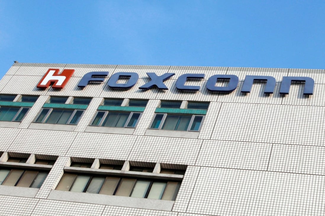 The Foxconn logo seen at the company’s headquarters in New Taipei City, Taiwan, on May 25, 2010. Photo: Reuters