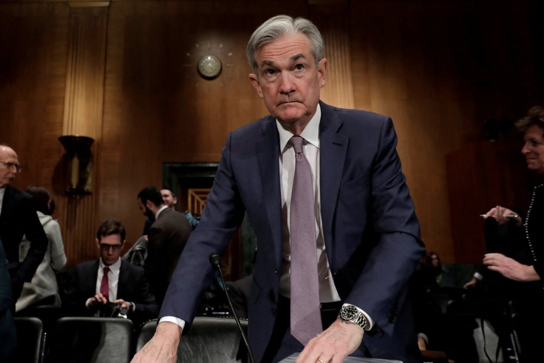 Federal Reserve chair Jerome Powell is seen after delivering the Fed’s monetary policy report to the US Senate in February 2020. The Fed must decide on its latest policy as high inflation rates prove to be deep-seated rather than transitory. Photo: Reuters