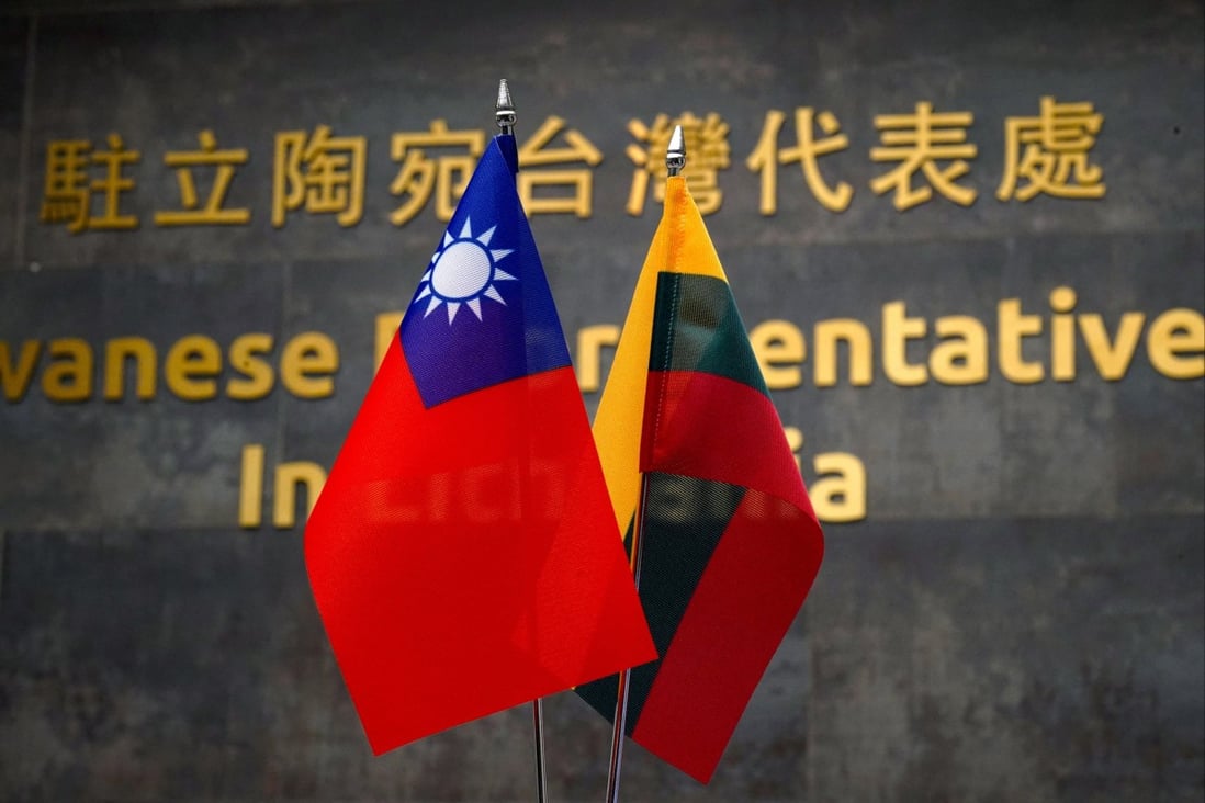 The name of Taiwan’s representative office in Vilnius could be modified to ease tension with Beijing, Lithuanian officials suggest. Photo: Reuters