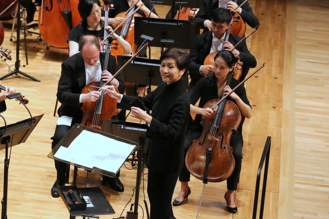 Yip Wing-sie (centre) is the only woman artistic director among Hong Kong’s nine biggest arts groups and she became music director emeritus in 2020 as the search began for her successor. Photo: Hong Kong Sinfonietta