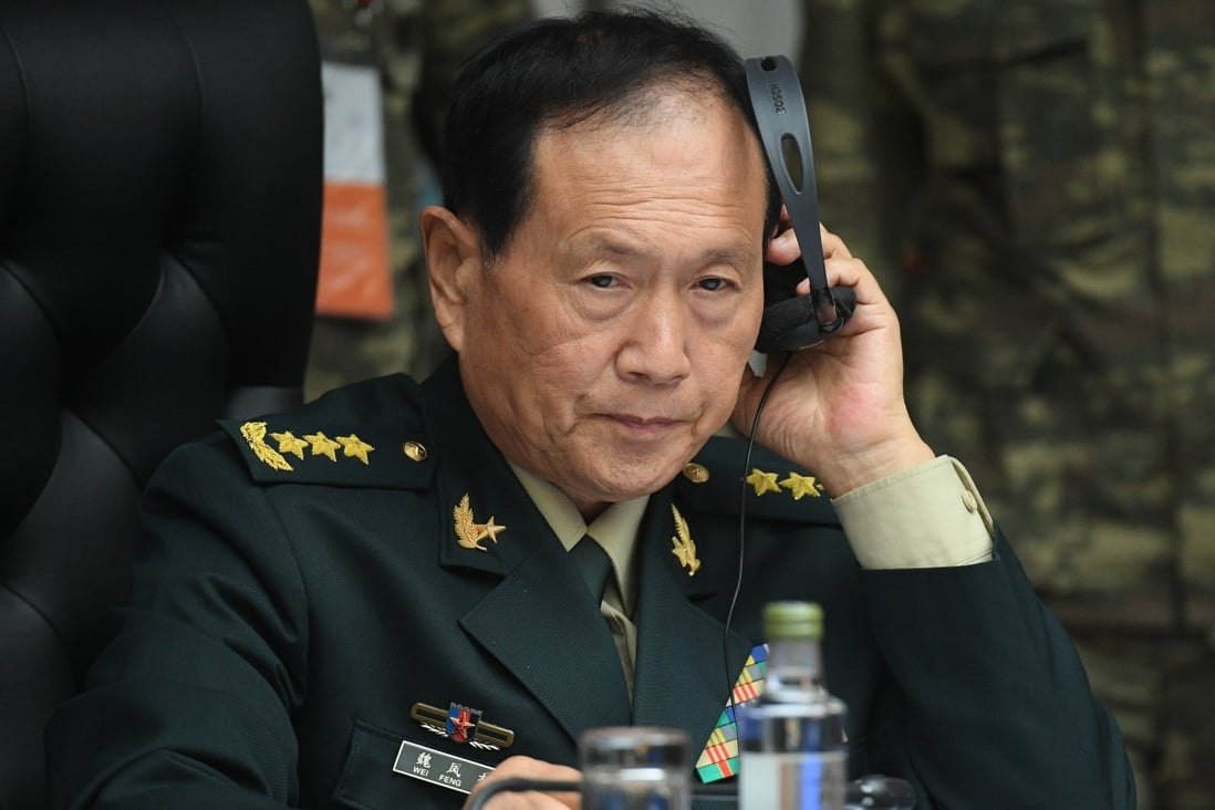 General Wei Fenghe, the defence minister of China, met Saudi deputy defence minister Prince Khalid bin Salman via video link. Photo: AP