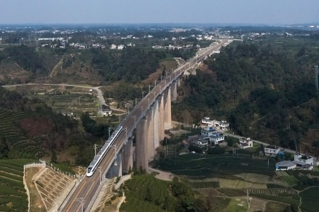 A section of the Chengdu-Ya’an railway in southwest China’s Sichuan province. Photo: Xinhua