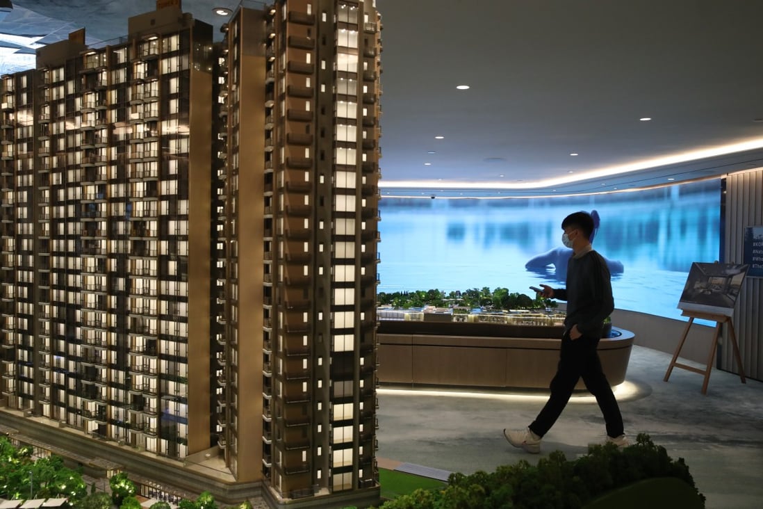 A model of Koko Hills apartments in Kwun Tong at Wheelock Properties’ sales office in Tsim Sha Tsui on 29 January 2022. Photo: Edmond So