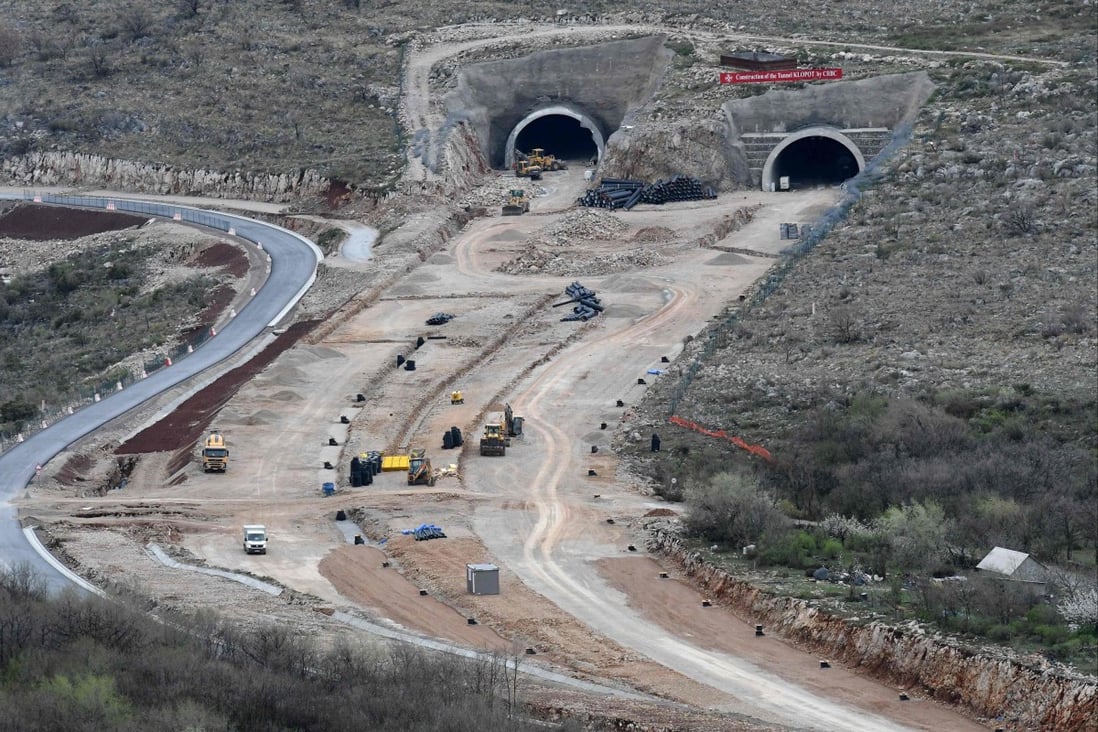 A section of a highway connecting the Montenegrin city of Bar to Serbia under construction in 2019, financed by the Exim Bank of China. Photo: AFP
