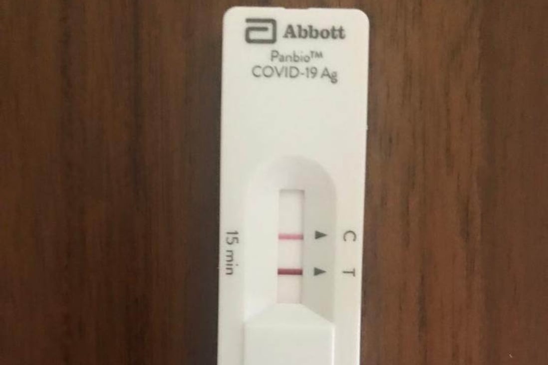 Alan John’s antigen rapid test result was still positive 72 hours after he was first confirmed with Covid-19. Photo: Alan John