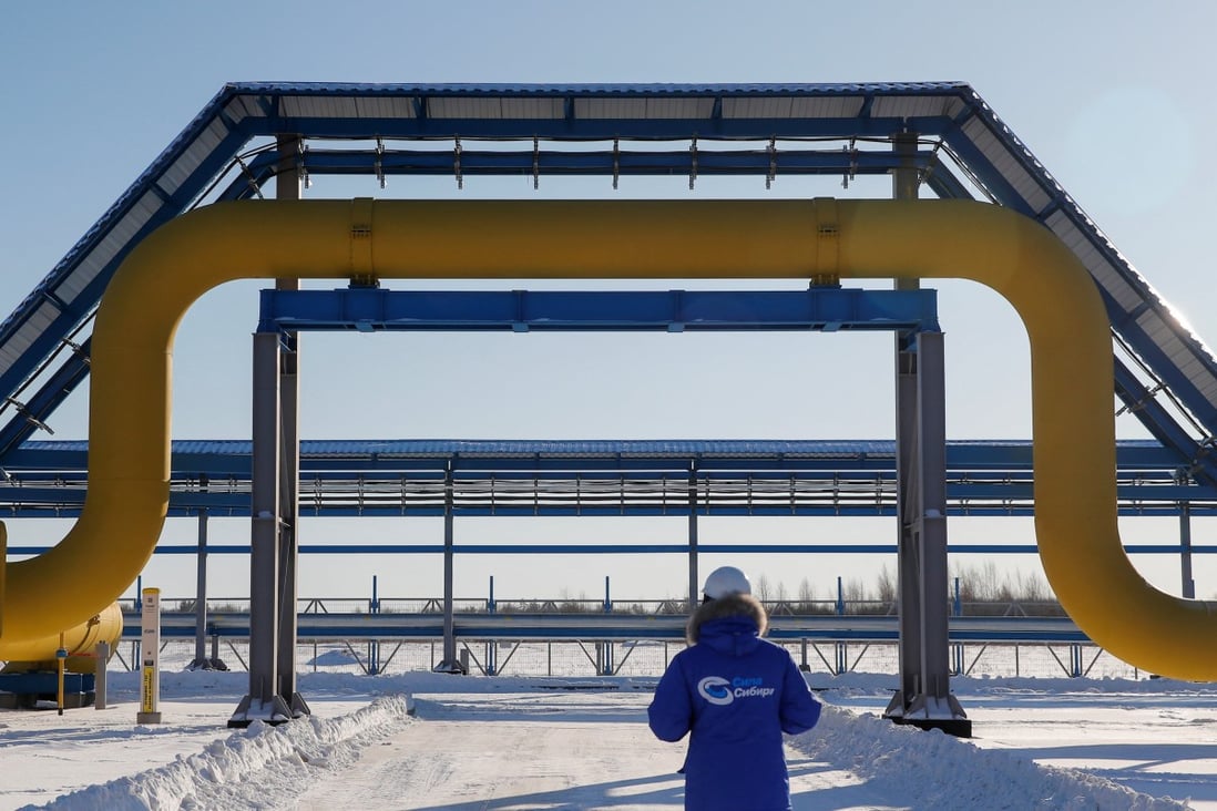 A section of Gazprom’s Power Of Siberia gas pipeline, which supplies gas to China, in Russia’s far eastern Amur region, pictured on November 29, 2019. Russia also supplies half of Europe’s natural gas, and there are fears it could cut supplies in retaliation for US and European sanctions, should it invade Ukraine. Photo: Reuters