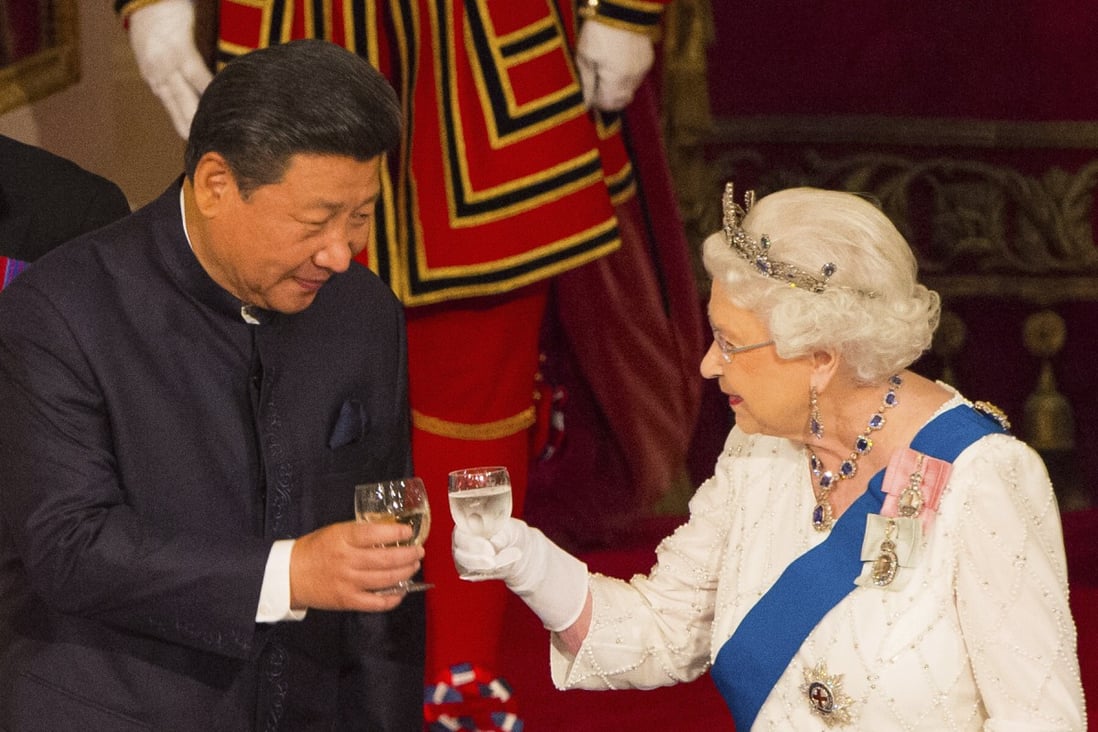Chinese President Xi Jinping, pictured with Britain’s Queen Elizabeth in 2015, sent a message of congratulations as the queen embarked on celebrations for her Platinum Jubilee. Photo: AP Photo