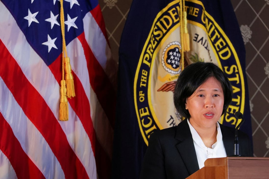 A statement from the office of US Trade Representative Katherine Tai (pictured) said on Friday that the US was talking to China about fulfilling its commitments to the expired trade deal. Photo: Reuters