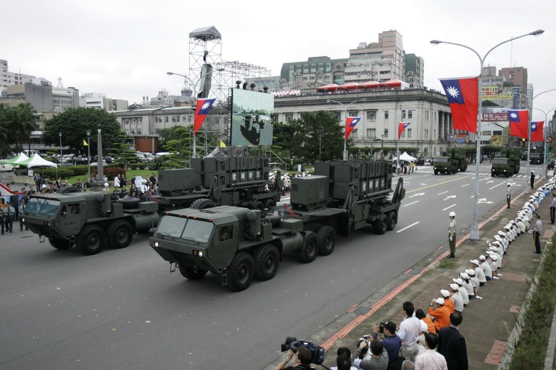 Taiwan’s US-made Patriot surface-to-air missile batteries are on show in Taipei in 2007. The Biden administration has approved a US$100 million support contract with Taiwan aimed at boosting the island’s missile defense systems as it faces increasing pressure from China. Photo: AP Photo